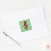Mosterd van het de papaverbroodje van de Hotdog Vierkante Sticker (Envelop)