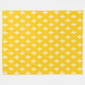 Mosterd Victoriaans Fleur de Lys Fleece Deken (Voorkant (Horizontaal))