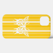 Mosterd Victoriaans streep met vlinder Case-Mate iPhone Case (Achterkant (horizontaal))