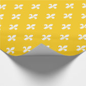 Mosterd Victoriaanse Fleur de Lys Cadeaupapier (Hoek)