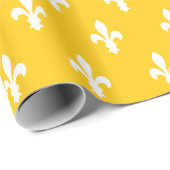 Mosterd Victoriaanse Fleur de Lys Cadeaupapier (Rol Hoek)