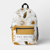 Mosterd Waterverf Bloem Bruid Rugzak (Voorkant)