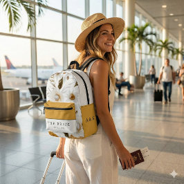 Mosterd Waterverf Bloemachtige Bruid Rugzak