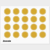 Mosterd Wit Cirkel Aangepaste Kruidensticker Ronde Sticker (Vel)
