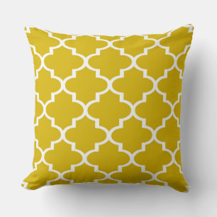 Mosterd Witte Quatrefoil Lattice Kussen