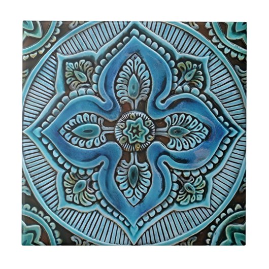 mosterdblaaspatroontegels tegeltje (Voorkant)