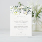 Mosterdblauw Florals — Specificatiekaart Kaart (Staand voorkant)