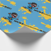 Mosterdblauw inpakpapier voor alle gelegenheden (Hoek)