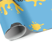 Mosterdblauw inpakpapier voor alle gelegenheden (Rol Hoek)