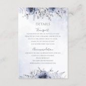 Mosterdblauw Waterverf (Floral Wedding) - Gegevens Informatiekaartje (Voorkant)