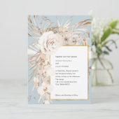 mosterdblauwe elegante waterverf tuinbloem kaart (Staand voorkant)