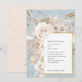 mosterdblauwe elegante waterverf tuinbloem kaart (Voorkant / Achterkant)