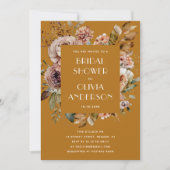 mosterdbruin Vrijgezellenfeest | Elegant Boho Rust Kaart (Voorkant)