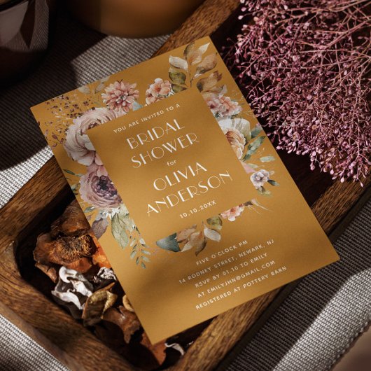 mosterdbruin Vrijgezellenfeest | Elegant Boho Rust Kaart