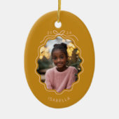 Mosterdgeel Blush Pink Simple Bow Ornament (Voorkant)