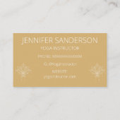 Mosterdgeel Boho Bloemen Lotus Yoga Visitekaartje (Achterkant)