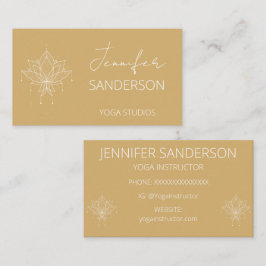 Mosterdgeel Boho Bloemen Lotus Yoga Visitekaartje