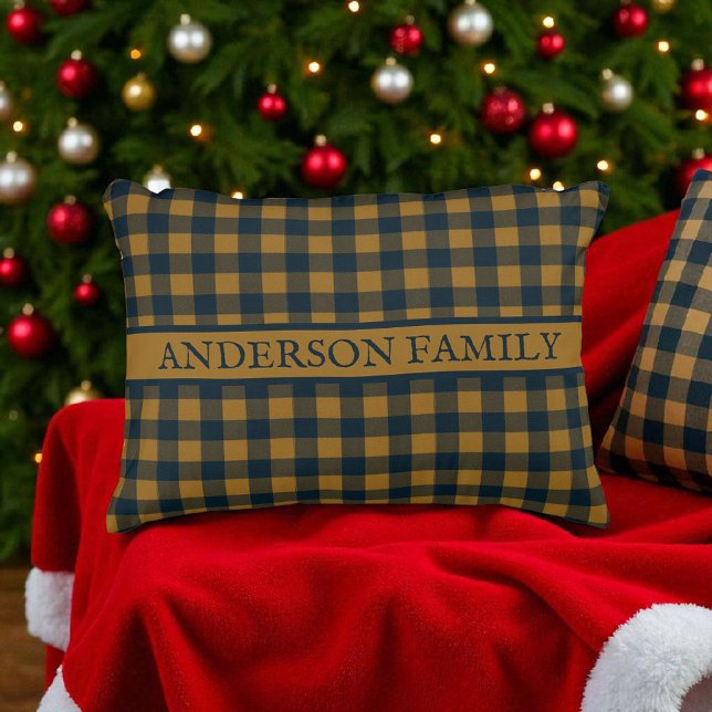 Mosterdgeel Buffalo Plaid Rustieke Patroon Decor Accent Kussen (Creator heeft geüpload)