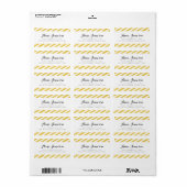 Mosterdgeel Carnaval Stripes Adresetiketten Etiket (Full Sheet)