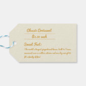 Mosterdgeel & Crème Bakkerij Elegante Verpakking Cadeaulabel (Achterkant Horizontaal)