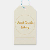 Mosterdgeel & Crème Bakkerij Elegante Verpakking Cadeaulabel (Voorkant)