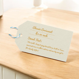 Mosterdgeel & Crème Bakkerij Elegante Verpakking Cadeaulabel