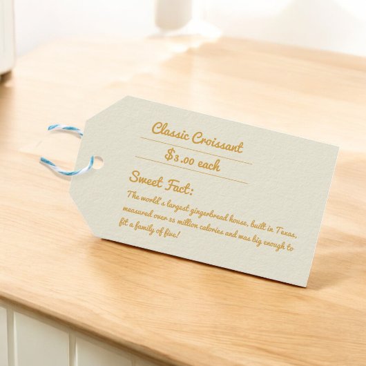 Mosterdgeel & Crème Bakkerij Elegante Verpakking Cadeaulabel