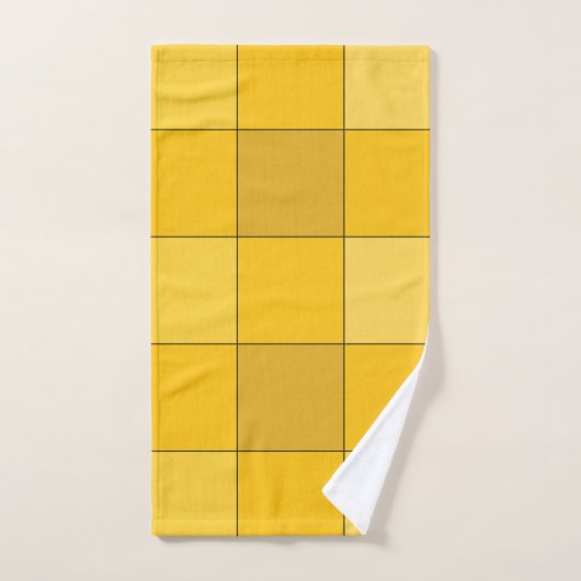 Mosterdgeel dambord Mosterd Bad Handdoek (Handdoek)