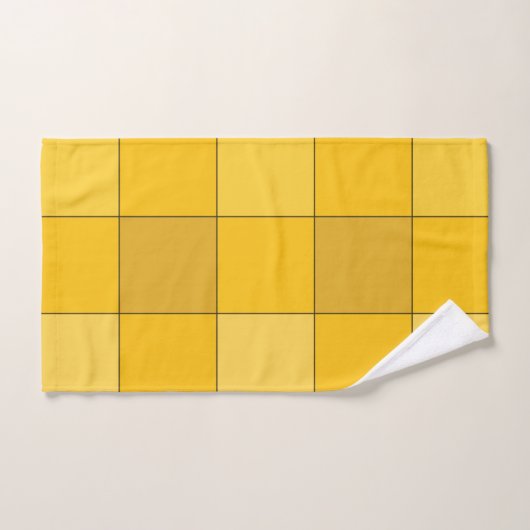 Mosterdgeel dambord Mosterd Bad Handdoek (Handdoek)