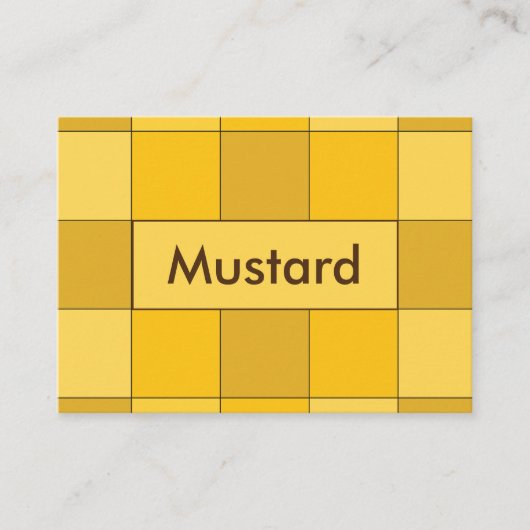 mosterdgeel dambord visitekaartje (Voorkant)