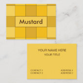 mosterdgeel dambord visitekaartje (Voorkant / Achterkant)