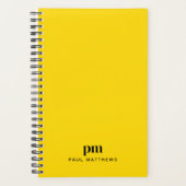 Mosterdgeel Eenvoudig Monogram Initialen en Naam Planner (Voorkant)