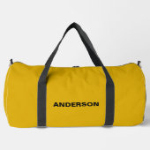 Mosterdgeel Effen Kleur Aangepaste naam Plunjezak (Voorkant)