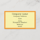 Mosterdgeel en crème minimalistisch Visitekaartje (Achterkant)