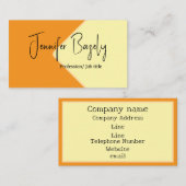 Mosterdgeel en crème minimalistisch Visitekaartje (Voorkant / Achterkant)