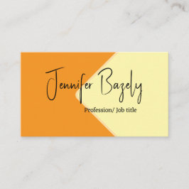Mosterdgeel en crème minimalistisch Visitekaartje