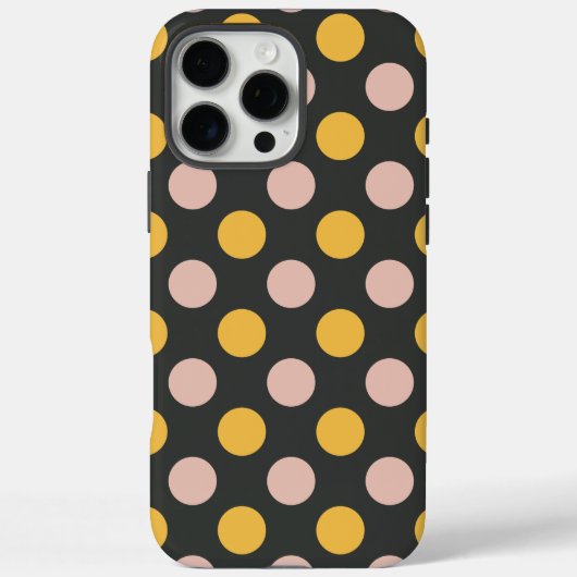 Mosterdgeel en roze Polka Dot Pattern Case-Mate iPhone Case (Achterkant)