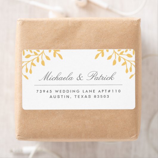 Mosterdgeel en steenkoolgrijze Adresetiketten Etiket (Insitu)