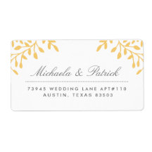 Mosterdgeel en steenkoolgrijze Adresetiketten