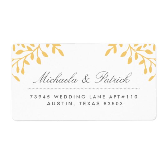 Mosterdgeel en steenkoolgrijze Adresetiketten Etiket (Voorkant)