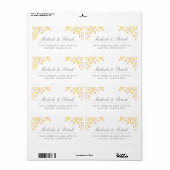 Mosterdgeel en steenkoolgrijze Adresetiketten Etiket (Full Sheet)