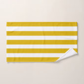 Mosterdgeel en witte verticale strepen bad handdoek (Handdoek)
