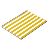 Mosterdgeel en witte verticale strepen notitieboek (Linkerzijde)