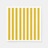 Mosterdgeel en witte verticale strepen servet (Voorkant)