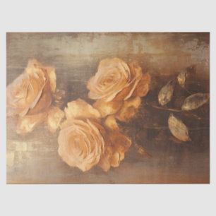  mosterdgeel Franse rozen stoffig groen Tissuepapier