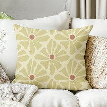 Mosterdgeel Funky Boho Hand getrokken bloemen