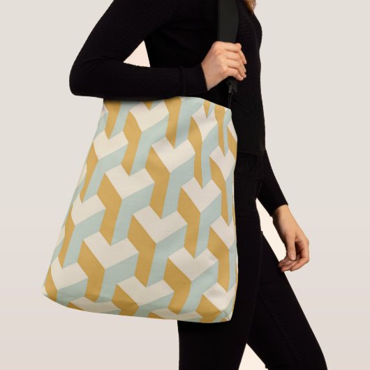 "MOSTERDGEEL GEOMETRISCHE" CROSS-BODY Canvas tas (Dichtbij)