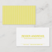 mosterdgeel gestreept visitekaartje (Voorkant / Achterkant)