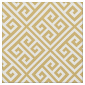 Mosterdgeel Grieks sleutelpatroon Stof (Close Up)