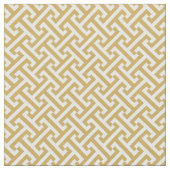 Mosterdgeel Grieks sleutelpatroon Stof (Close Up)